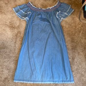Off the shoulder Dress Blue Jean Color